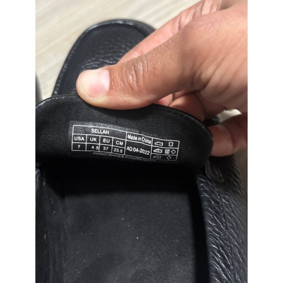 Vionic Sellah Black Leather Square Toe Loafers Women's Size‎ 7 - Picture 4 of 5